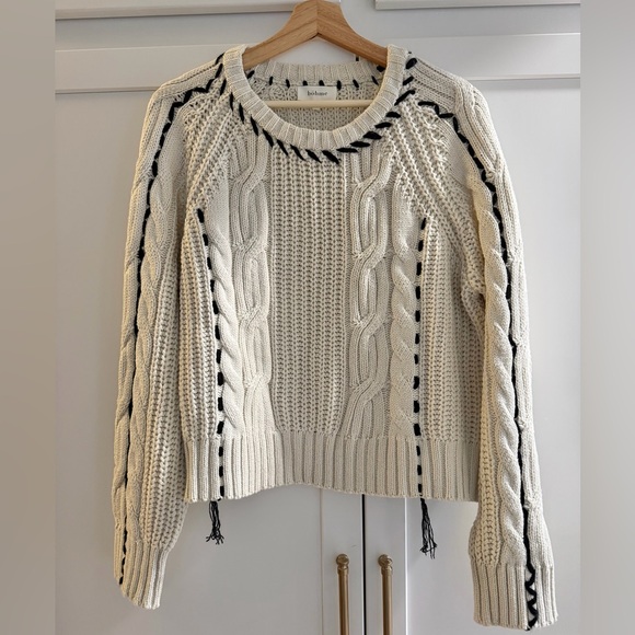 Bohme Cable Knit Sweater with contrast stitch, Medium - Picture 2 of 6